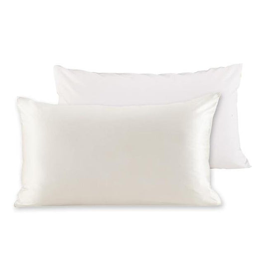 25 Momme Natural 100% Pure Mulberry Silk Pillowcase with Cotton Underside and Terse Zipper Closure