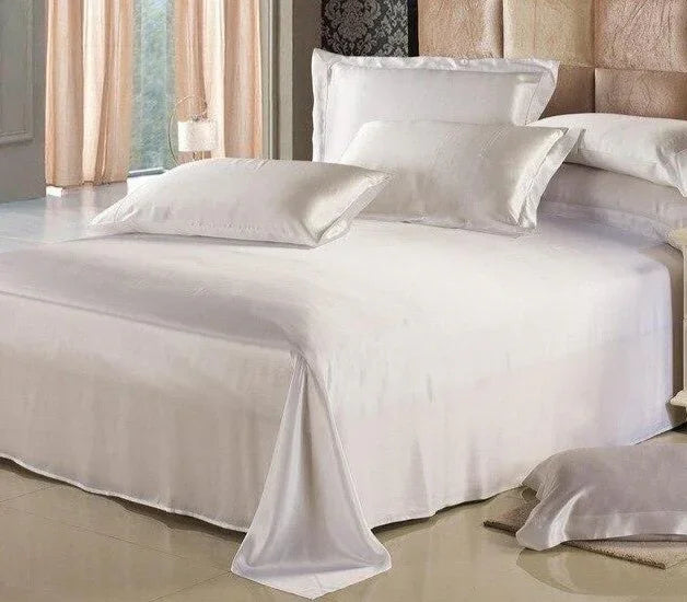 22 Momme Seamless Luxury 3pcs Mulberry Silk Bedding Set (1 Flat Sheet + 2 Oxford Pillowcases) - House Of Avana
