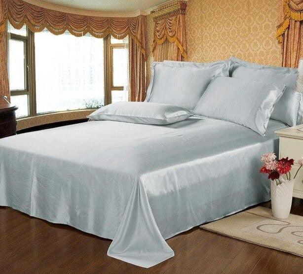 22 Momme Seamless Luxury 3pcs Mulberry Silk Bedding Set (1 Flat Sheet + 2 Oxford Pillowcases) - House Of Avana