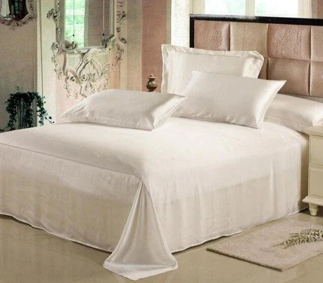 22 Momme Seamless Luxury 3pcs Mulberry Silk Bedding Set (1 Flat Sheet + 2 Oxford Pillowcases) - House Of Avana