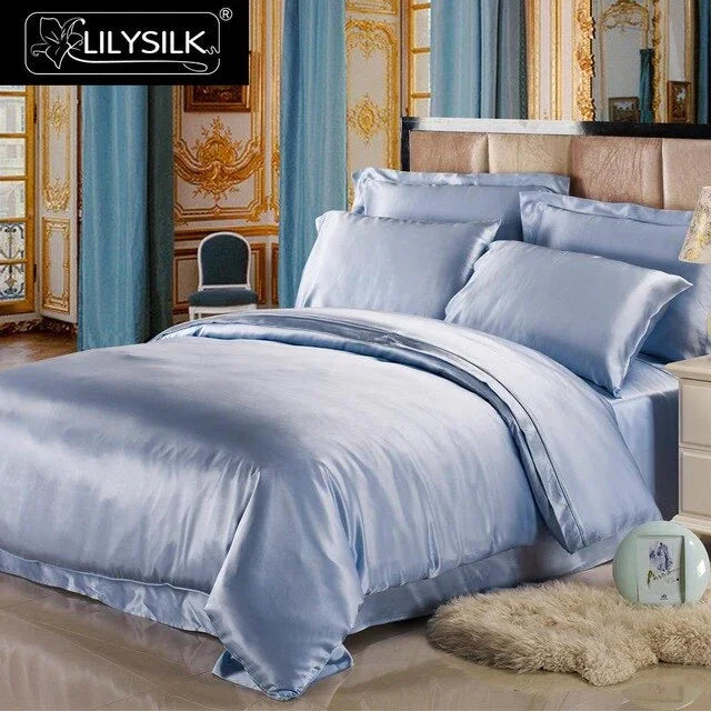 19 Momme Seamless Mulberry Silk 4 Piece Luxury Bedding Set - House Of Avana