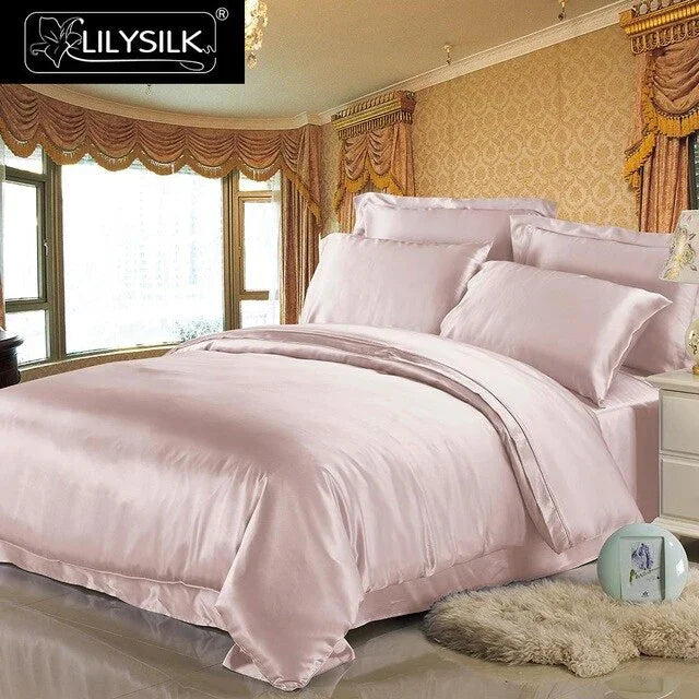 19 Momme Seamless Mulberry Silk 4 Piece Luxury Bedding Set - House Of Avana