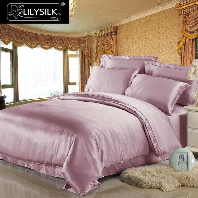 19 Momme Seamless Mulberry Silk 4 Piece Luxury Bedding Set - House Of Avana