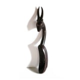 Hand Carved West African Ram Display Tabletop Centerpiece L37cm x W06cm x H06cm - Table Top Decor Centerpiece