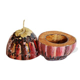 Red Alerts West African Hand-painted Coconut Natural Icebox L18cm x W18cm H24cm - Icebox for Kitchen & Dining, Kitchen & Entertaining Serveware