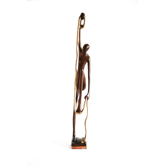 African Rope Dancer Hand Carved in Acacia wood as a Table Top Centerpiece L05cm x W05cm x H45cm  