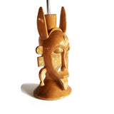 West African Vintage Ethnic Tribal Table Lamp with a Traditional Senoufu Mask D18cm x H41cm - Décor Table Lamps
