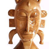 West African Vintage Ethnic Tribal Table Lamp with a Traditional Senoufu Mask D18cm x H41cm - Décor Table Lamps