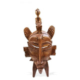 West African Vintage Tribal Ivory Coast Small Senufo Mask with Man on Head L10cm x W05cm x H23cm - Mask Wall Decor