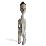 West African Kulango Tribal Male Statue Hand Carved Hand Painted Vintage Centerpiece for Table Top Decor L12cm x W07cm X H35cm