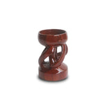 Hand Carved African Acacia Major Small Sculpture Candleholder L05cm x W06cm x H10cm - African Candleholder for Table Décor - House Of Avana