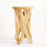 Hand Carved West African Monoxylous Solidarity Side Table D40cmH70cm