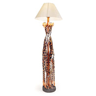 Vintage African Wildlife Giraffe Family Love Floor Lamp D72cm x H150cm - African Floor Lamp for Home Décor - House Of Avana