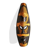 West African Wall Art Hand Carved Neem Wood Large Striped Elephant Mask from Ghana L40cm x W14cm x H18cm - Famous African Mask for Wall Decor - House Of Avana