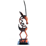 Hand Carved West African Stylized Female Chiuwara or Gazelle from Ivory Coast L26cm x W19cm x H93cm - African Centerpiece for Table Decor - House Of Avana