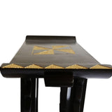 African Stylized Asante Ceremonial Tabouret/Stool/Accent Table/End Table with Gold Highlights- L80cmxW45cmxH50cm - Furniture for Living Room