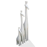 Contemporary Decor African Floor Sculpture Hand Carved Stylized White Small Baby Giraffe L17cm x W11cm x H70cm