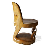 Thoughts of a Woman African Vintage Stylized Guardian Chair L34cm x W18cm X H120cm - African Living Room or Lounge Furniture - House Of Avana