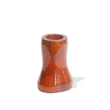 Rustic African Handcarved Tabletop Teak Wood Tower Candle Holder D11cm x H16cm - African Candleholder for Table Decor