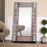 West African Wall Décor Artisan Crafted Traditional Rectangular Mirror Frame D40cm