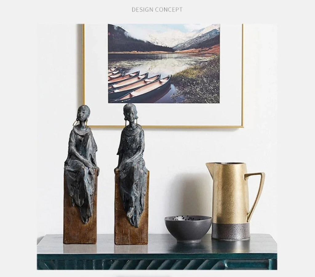 Tribal African Women Sculpture Figurines for Home Decor or Gifts - House Of Avana