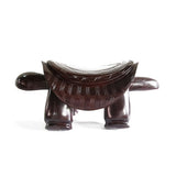 African Wooden Stylized Low Turtle Tabouret or Seat L75cmW30cmH35cm-African Furniture for Living Room