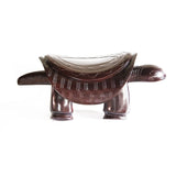 African Wooden Stylized Low Turtle Tabouret or Seat L75cmW30cmH35cm-African Furniture for Living Room
