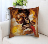 African Oil Painting Cushion Cover