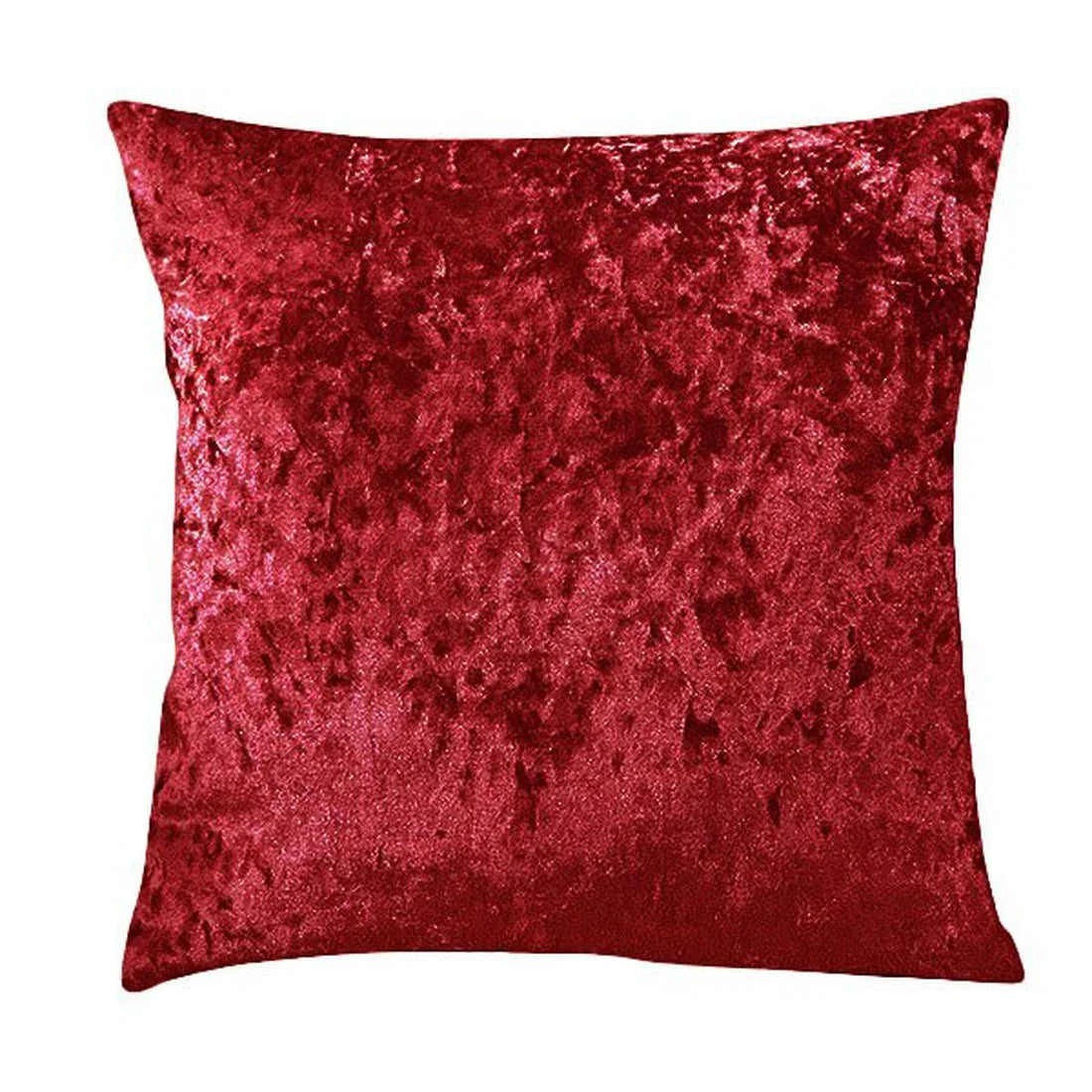 Plush red velvet cushion cover, soft padded design - House of Avana
