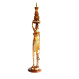 Way of Life West African Vintage Woman Floor Lamp from Ivory Coast L28cm x W29cm x H100cm - Floor Lamp for Home Décor - House Of Avana