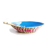 Wooden Salad Bowl With African Lifestyle Painted - Kitchen & Dining Dining & Entertaining Kitchen & Dining Serveware