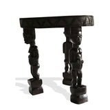 African Vintage Traditional Ethnic Baule End Table Teakwood D50cmH55cm - Furniture for Living Room - Furniture for Living Room